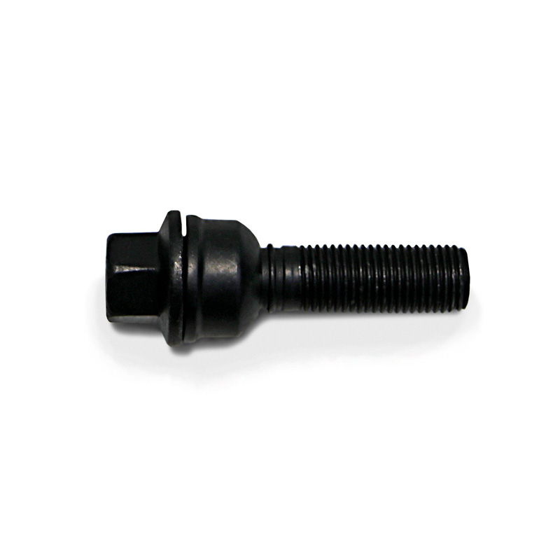 Wielbout M14x1.50 R14 - Lengte 30mm - bolkonisch met beweegbare ring - Zwart (bv.  Audi Q3, Q5, Q7, Q8, A8, Etron)